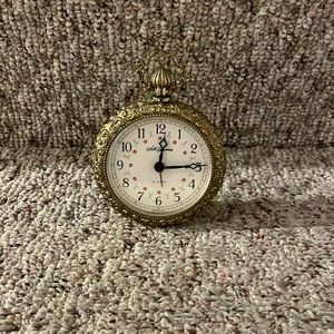 Antique Seth Thomas Gold Metal Alarm Clock